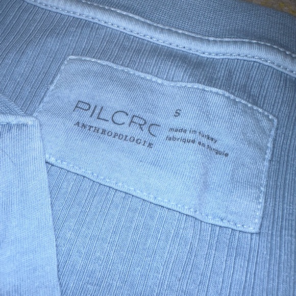 NWOT Anthropologie Pilcro Light Blue Long Sleeve Ribbed Top - Picture 3 of 5
